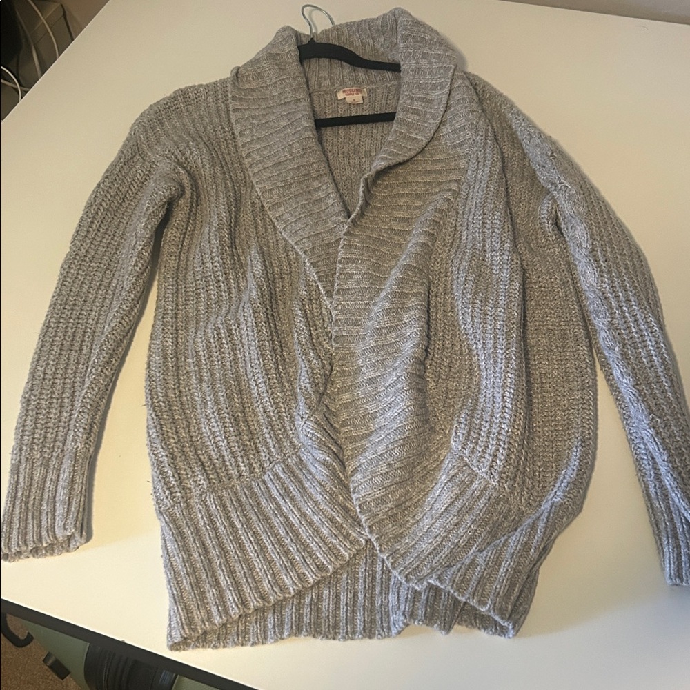 Mossimo Supply Co. Gray Open-Front Ribbed Cardigan